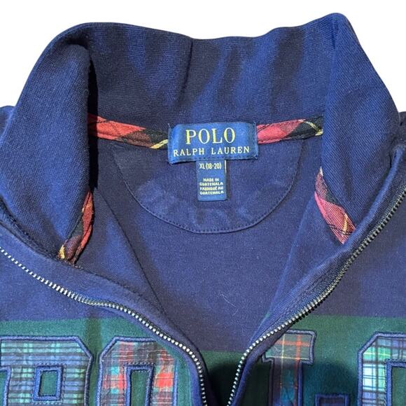 VTG Polo Ralph Lauren 1/4 Zip Blue Pullover Shirt, Boys' XL or Women Small - Picture 3 of 4